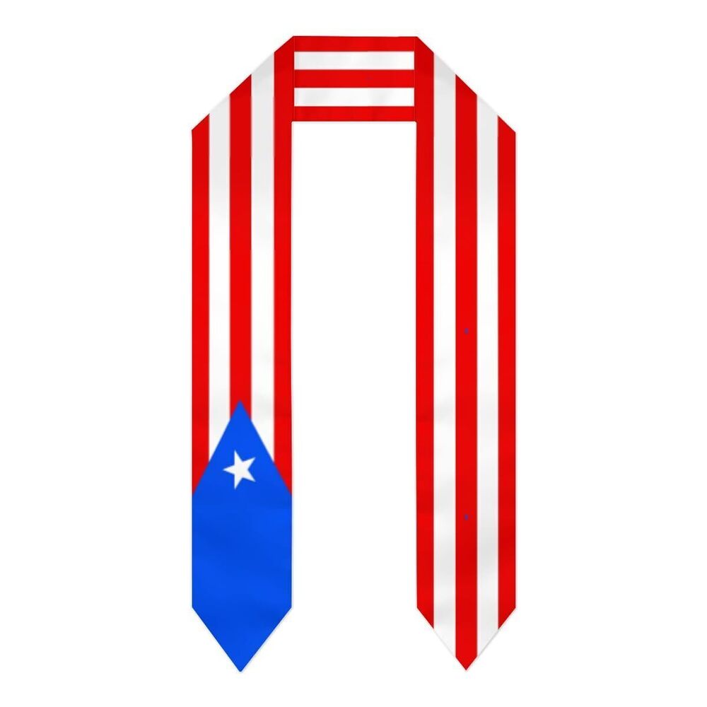 8980 Puerto Rico Flag Graduation Stole, Graduation Sash Scarf Gifts